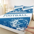 thumbnail image 3 of Homewish Football Print Twin Sheet Sets 3pcs for Female Men Adults,Sport Theme Twin Fitted Sheet Microfiber,Ball Gamer Breathable Flat Sheet,Ultra Soft Home Decor, 3 of 7