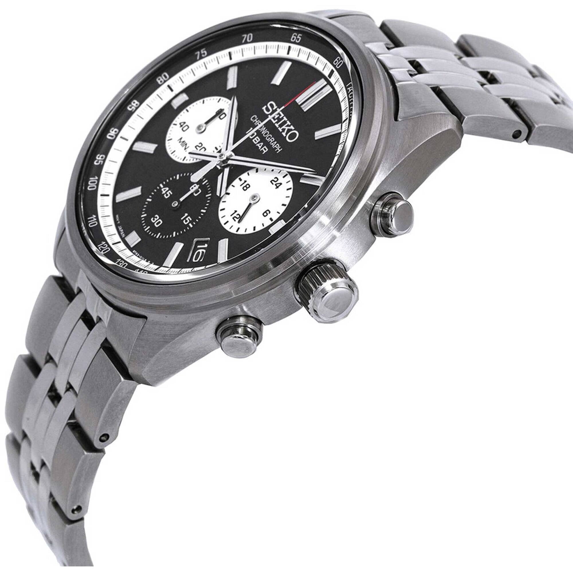 Seiko SSB429P1 Men's Black Dial Steel Bracelet Chronograph Watch