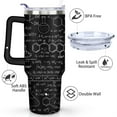thumbnail image 3 of 40oz Math Equations Scientific Particle Stainless Steel Flip Straw Tumbler Spill Proof Travel Cup Double Wall Vacuum Insulated Coffee Mug with Handle, 3 of 6