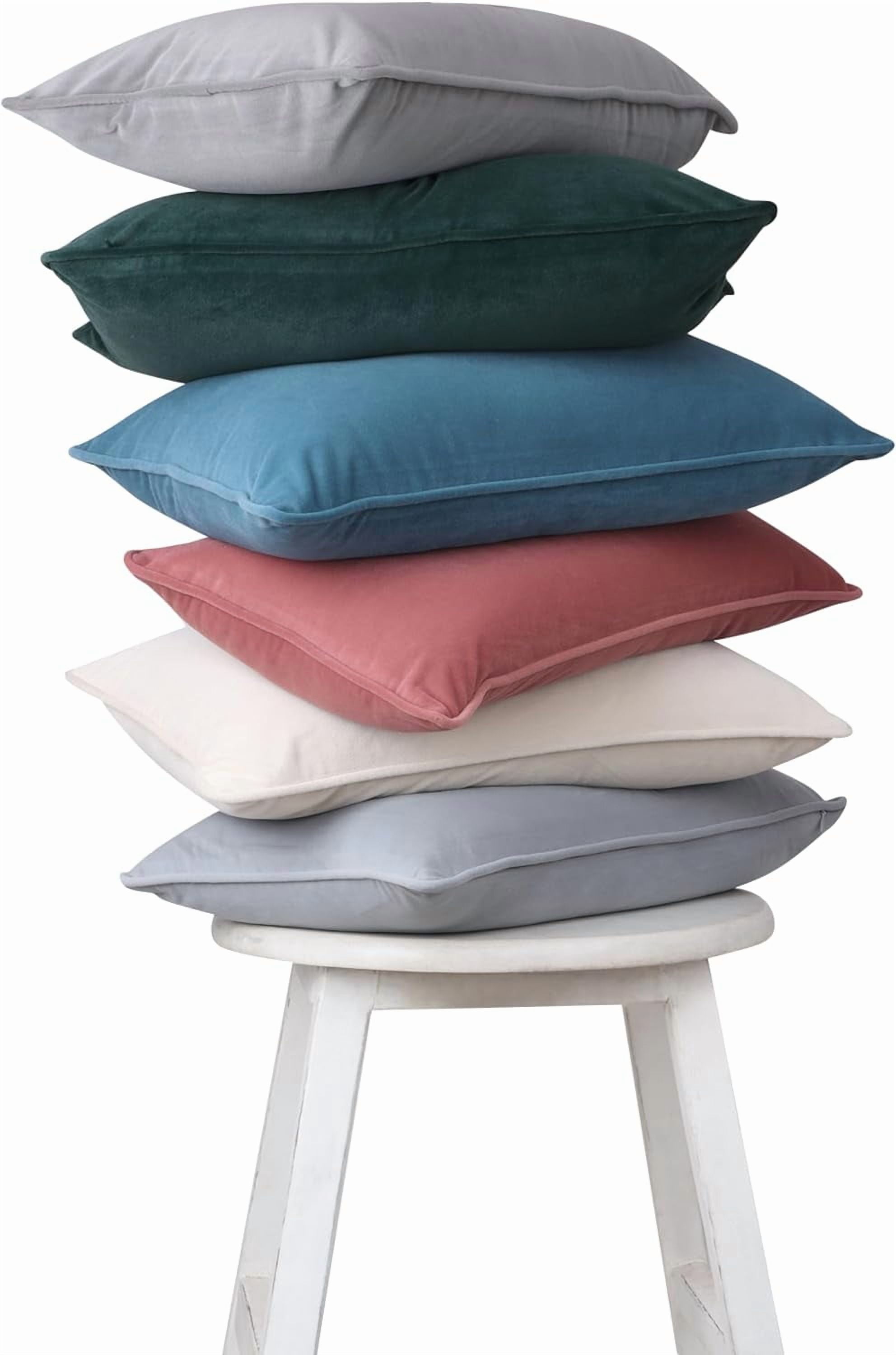 A1HC Set of 2 Luxurious Soft Velvet Throw Pillow Covers Only, 18"x18", Forest Green, Decorative Cushion Covers with Hidden YKK Zipper for Sofa or Bed