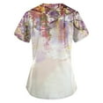 thumbnail image 3 of EHTMSAK Nurse Tops Scrubs for Women Short Sleeve Floral with Pocket, V-Neck Printed Casual Short Sleeve Working Uniform Top Nurses Tunic Uniform Clinic Carer Protective Clothing Tops Multicolor XL, 3 of 3