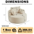 thumbnail image 2 of Aukfa 50" Oversized Corduroy Round Sofa Chair, Modern Deep Seat Chaise Lounge Chair Indoor with Pillows, No Assembly Required, Beige, 2 of 8