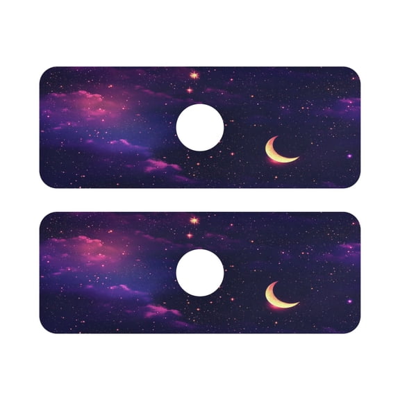 Celestial Night Sky Quick Dry Silicone Algae Faucet Pad 14.7x5.4in 2 Pack Absorbent Mat for Kitchen Sink, Bathroom Countertop
