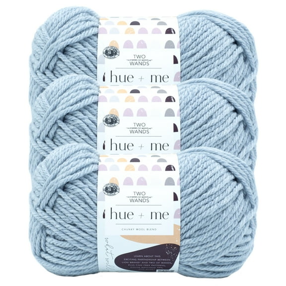 Lion Brand Yarn Hue Me Ozone Bulky Yarn Acrylic, Wool Yarn 3 Pack