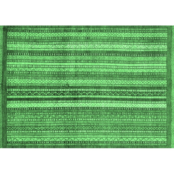 Ahgly Company Indoor Rectangle Abstract Emerald Green Modern Area Rugs, 8' x 12'