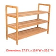 thumbnail image 2 of 3 Tier Free Standing Shoe Rack with Handles - Bamboo - Wood - Closets and Entryway - Organizer - Fits 9 Pairs of Shoes, 2 of 5