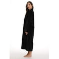 thumbnail image 2 of Just Love Textured Plush Zipper Lounger Robe for Women (Black, Medium), 2 of 3