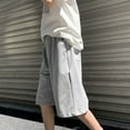 thumbnail image 2 of Mens Casual Straight Shorts Korean Oversized Solid Drawstring Baggy Sweatpants, 2 of 14