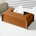 thumbnail image 2 of JLFNYA Leather Tissue Box Cover, Kleenex Box Cover, Rectangular PU Leather Square Tissue Box, Tissue Box Cover Square, Suitable for Vanity Countertop, Night Stands, Bedroom, Livingroom, 2 of 7
