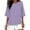 Purple, variant on Bovxnpu 3/4 Length Sleeve Womens Tops, Cotton Casual Tunic Tops for Women Loose Dressy, Women's Solid Color Crew Neck Shirt 3/4 Sleeve Casual Top XXXL