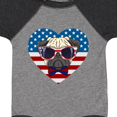 thumbnail image 4 of Inktastic Pug Dog Patriotic US Flag Heart Boys or Girls Baby Bodysuit, 4 of 5