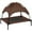 Coffee, variant on PawHut Elevated Cooling Pet Bed with Canopy for Medium-Sized Dogs Dark Blue