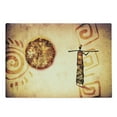 thumbnail image 1 of African Cutting Board, Exotic Patterns with Sun and Infinity Cultural Impressions, Decorative Tempered Glass Cutting and Serving Board, Large Size, Brown Tan, by Ambesonne, 1 of 1