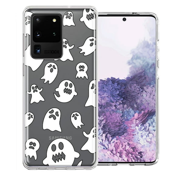 MUNDAZE For Samsung Galaxy S20 Ultra Halloween Spooky Ghost Design Double Layer Phone Case Cover