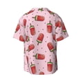 thumbnail image 5 of Uemuo Watermelon Ice Cream Pattern Cotton Linen Short Sleeve Shirts,Casual Lightweight Button Down Shirts,Vacation Beach Summer Tops-X-Large, 5 of 7
