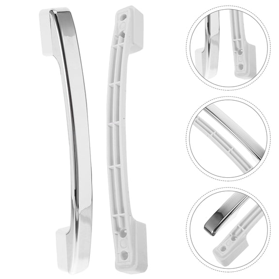 ETHZZLE 2Pcs Silver ABS Freezer Door Handle Replacement with Enhanced Grip for Refrigerator Doors