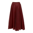thumbnail image 4 of QHFBli Womens Girls Elastic Waist Long Flowy Bohemian Cotton Casual Maxi Skirt for Summer Beach Holiday, 4 of 8