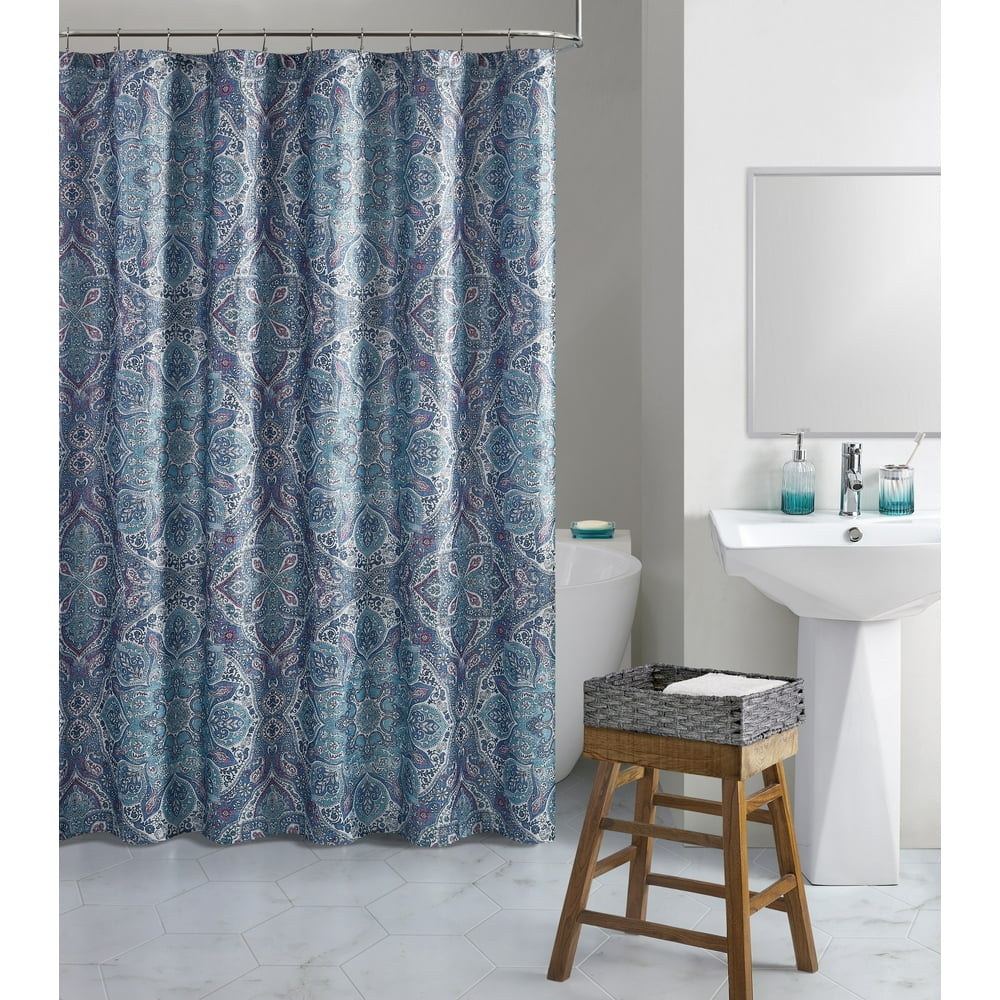 Better Homes & Gardens Kari Medallion Polyester Shower Curtain Bath Set