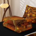 thumbnail image 5 of Homewish Watercolor Honeycomb Zipper Full Size Comforter Sets with Fitted Sheet and 2 Pillowcases,Brown Hexagon Zipper Bedding Set,Black Reversible,4-Piece, 5 of 7