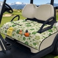 thumbnail image 2 of COEQINE Golf Cart Seat Towel Quilted Protective Cover with Carrying Handle, Universal Fit with 4 Front Pockets, Fits for Most 2 Seats Club Car St Patricks Day Decor, Elegant Green Clover, 2 of 8