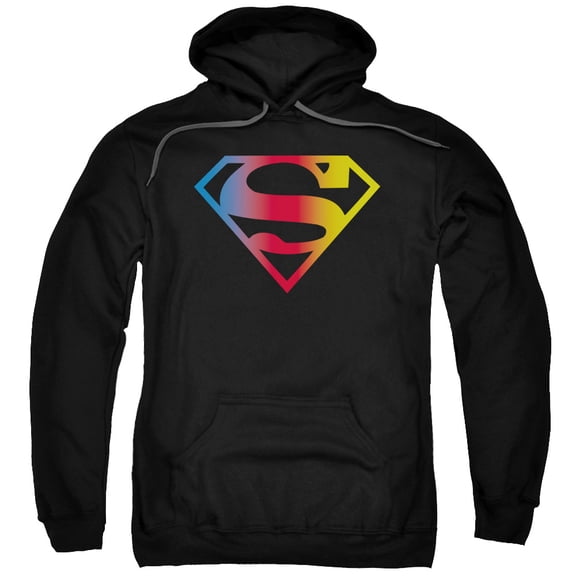 Superman Gradient Superman Logo Adult Pullover Hoodie Sweatshirt Black