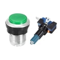 thumbnail image 2 of Juego de botón pulsador de 33 mm redondo, interruptor pulsador LED iluminado de 12V con microinterruptor para juegos de video de arcade, verde, 6 piezas, 2 of 5