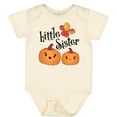 thumbnail image 3 of Inktastic Little Sister Pumpkins with Fall Leaves Girls Baby Bodysuit, 3 of 5