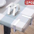 thumbnail image 2 of Soportes grandes y ajustables para cenas al aire libre, jardines, picnics, bodas: sujetamanteles, pinzas para manteles antideslizantes de acero inoxidable de 8 x 7, paquete de 12, 2 of 5