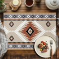 thumbnail image 2 of Placemats Set of 4, Orange Bohemian Place Mats Aztec Boho Tribal Style Tablemats Washable Placemat Table Decoration for Kitchen Table Dinner Party Home Decor Indoor Outdoor 13x19 Inch, 2 of 9