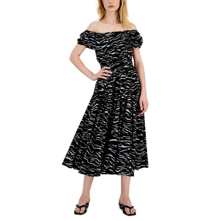 INC International Concepts Tiger Print Midi Dress Talia Tiger M