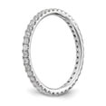 thumbnail image 4 of 14K White Gold Ring Band Eternity Diamond Round Polished U Shared Prong 1 2ct , Size 8, 4 of 5