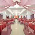 thumbnail image 6 of Dwellnix Wedding Ceiling Drapes in Dark Rose, 6 Panels, 100D Chiffon, Ideal for Weddings, Parties, and Events, Rod Pocket Style, 6 of 6