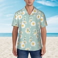 thumbnail image 4 of Balery Floral Daisy Print Men's Hawaiian Shirts Short Sleeve Beach Shirt Relaxed Fit Vacation Button Down Shirts-XX-Large, 4 of 9