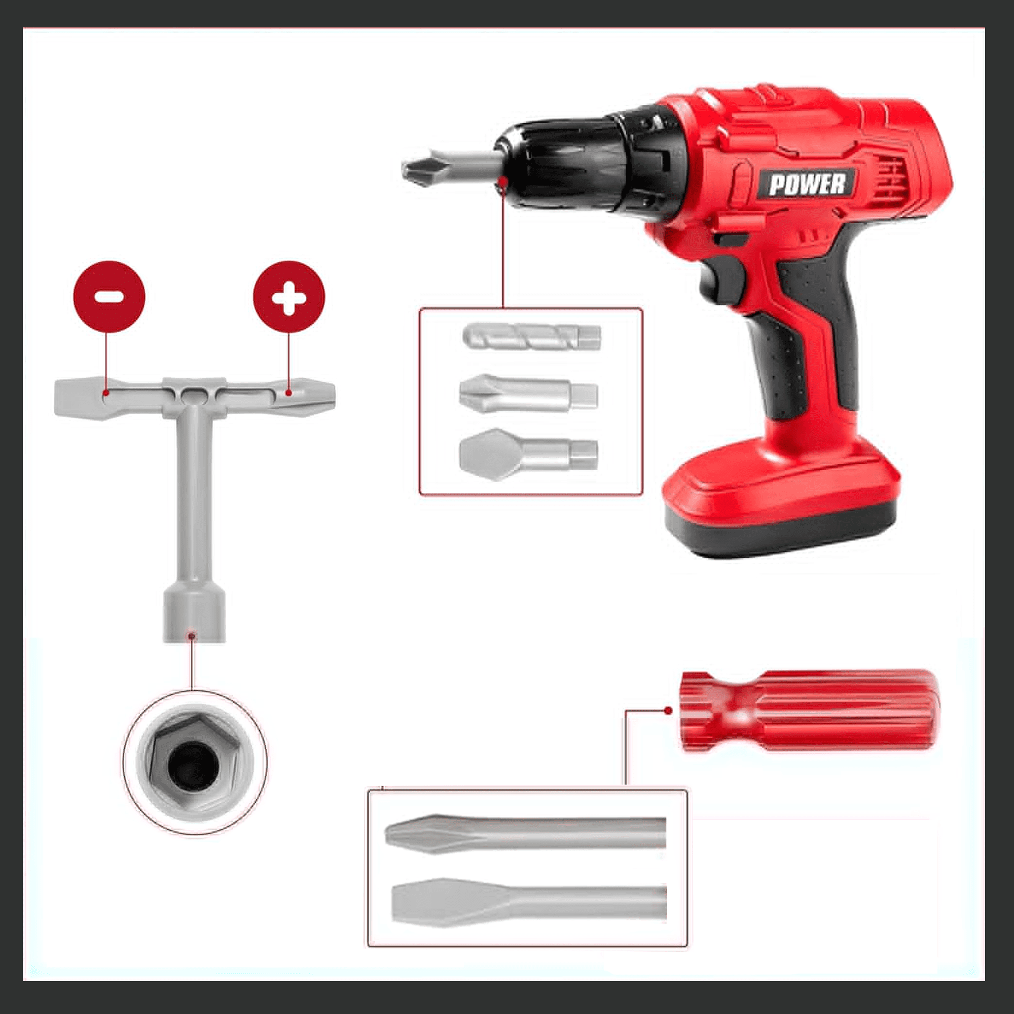 Richgv Kids Tool Set 42 PCS Toddler Tool Set, Pretend Play Kids