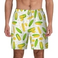 thumbnail image 2 of Picia Cartoon Corn pattern Mens Swim Trunks with Compression Liner Stretch Beach Shorts Quick Dry with Zipper Pockets No-Chafing Board Shorts-X-Large, 2 of 9