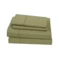 thumbnail image 3 of Brooklyn Loom Classic Cotton 200 Thread Count Solid Percale 100% Cotton Deep Pocket Olive Green 3-Piece Twin, All Season, Adult Size, OEKO-TEX Certified, 3 of 7