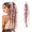 Pink, variant on Boho Braided Ponytail Hairpiece with Accessories, Instant Elastic Hand-Braided Viking Braid Hairpiece, Long Boho BraidedPonytailExtension, Clip in Ponytail Hair Tie, for Cosplay & Festivals Hairwig