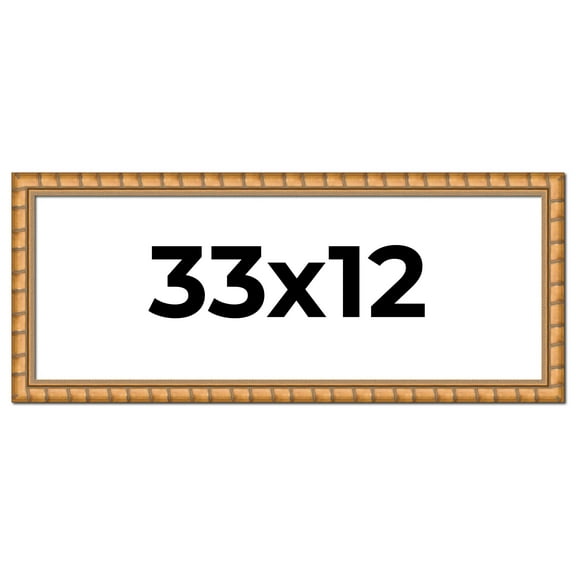 33x12 Frame Gold Real Wood Picture Frame Width 1.5 inches | Interior Frame Depth 0.5 inches |