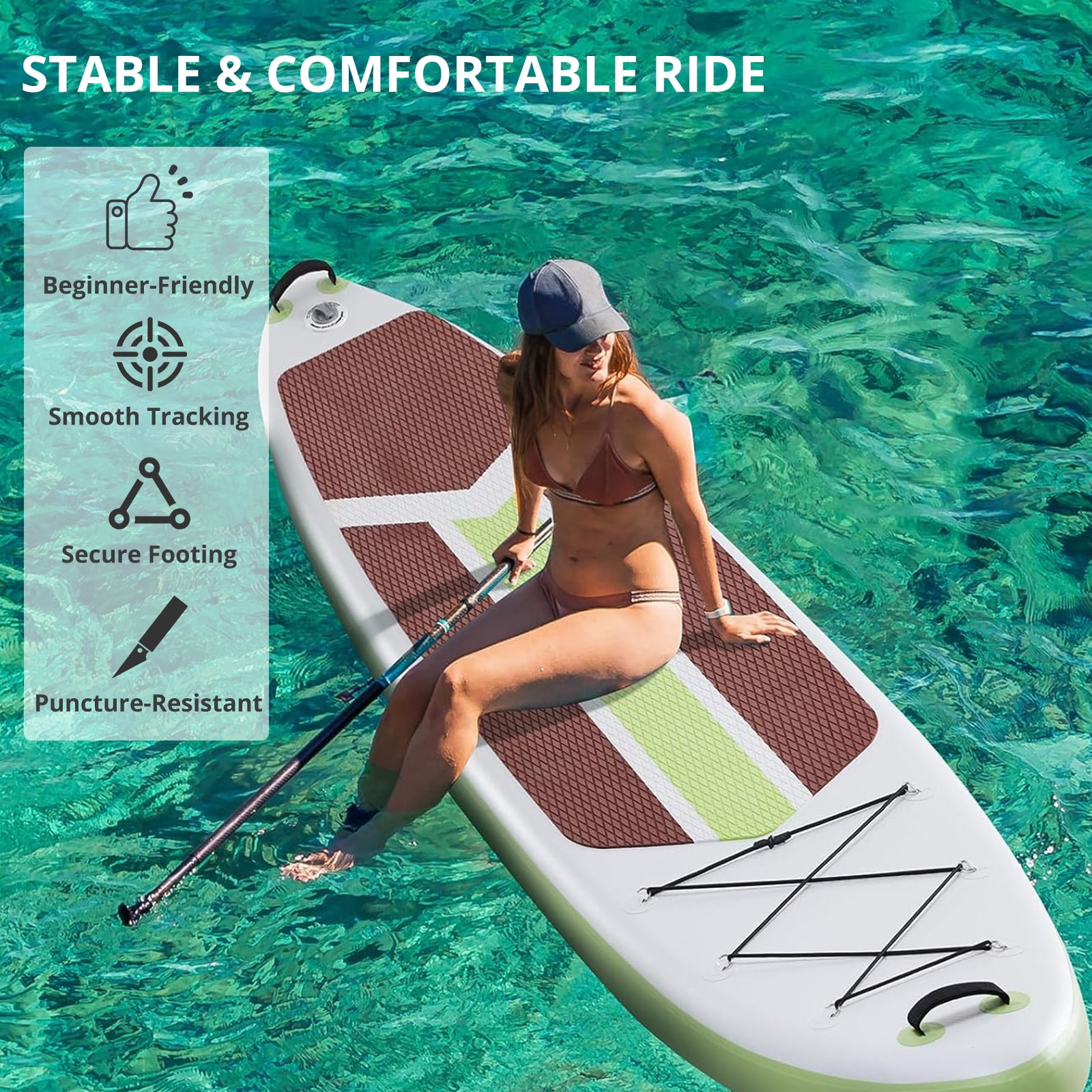 Inflatable Stand Up Paddle Board with Premium SUP Paddleboard Accessories,2-in-1 Paddle for Adults,Orange
