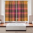 thumbnail image 2 of Ambesonne Plaid Kitchen Curtains, Boho Colored Scottish Artwork, 55"x30", Pink Dark Orange and Taupe, 2 of 3