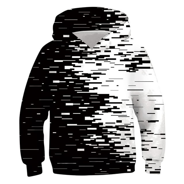 RXIRUCGD Chemise pour Enfants à Manches Longues T-shirt à Motif Imprimé Col Rond Cool Garçon Chandail à Capuchon ( Blanc, Taille : 4 Ans )