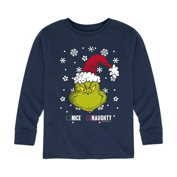 Dr. Seuss - The Grinch Naughty Or Nice - Toddler And Youth Long Sleeve Graphic T-Shirt