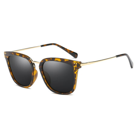 Cyxus Fashion Tortoises Leopard Polarized Sunglasses for Women/Girls, Anti Glare UV400 Driving Traveling Shopping