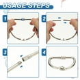 thumbnail image 4 of Uxcell Loose Leaf Binder Rings, 4 Inch 4 Pcs Metal Book Binding Rings D-Shaped with Nickel Plated for Index Cards, Silver, 4 of 6