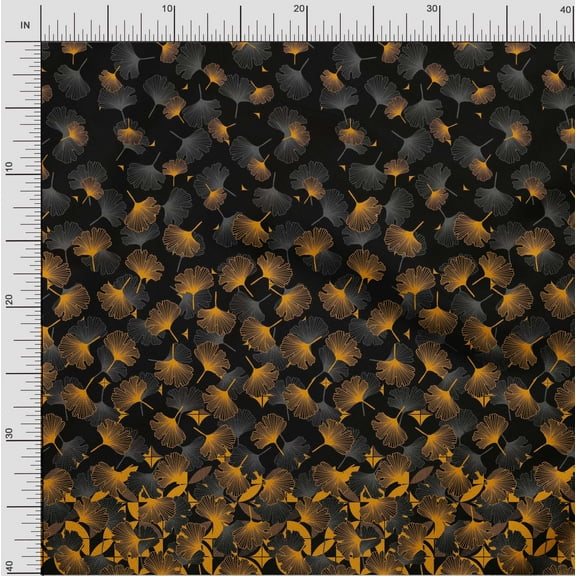 oneOone Cotton Jersey Black Fabric Artistic Flower Panel Craft Projects Decor Fabric Printed By The Yard 58 Inch Wide