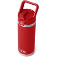 thumbnail image 1 of YETI Rambler 18 oz Bottle, Vacuum Insulated, Stainless Steel with Color Matching Straw Cap, Rescue Red, 1 of 8