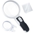 thumbnail image 1 of Juego de lupa con iluminación LED La mejor lupa con luces para personas mayores, degeneración macular, lectura y aficionados (2 lentes (10X + 5X)) Ormromra FLD-2365, 1 of 6