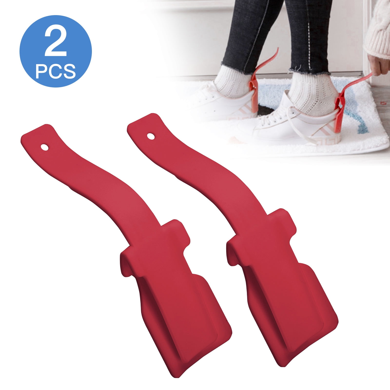 Women Handled Plastic Shoehorn Sock Slider for Men Senior and Kids One Size Fits for All Shoes Easy on Easy Off Blue, 1 pc Newest Lazy Shoe Helper Portable Shoes Lifting Helper 