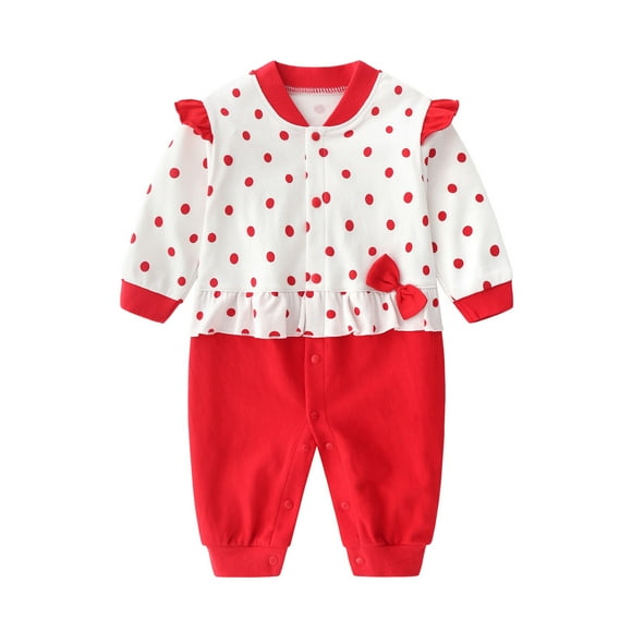 Lovzfmll Jumpsuit for Little Girls, Solid Color Cotton Snap Onesie, Long Sleeve Comfortable Pajamas, Cozy Fall Winter Loungewear for 9-12 Months