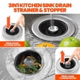 thumbnail image 4 of Colador para Desagüe de Fregadero de Cocina Nipoko 3 en 1 Acero Inoxidable, 4 of 6